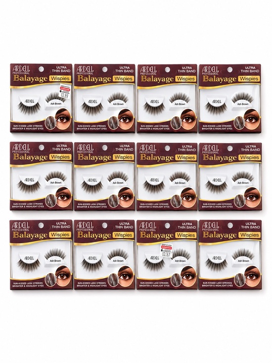 Ardell Other - Ardell Balayage Wispies Ultra Thin Band False Eyelashes Ash Brown Set of 12 pack